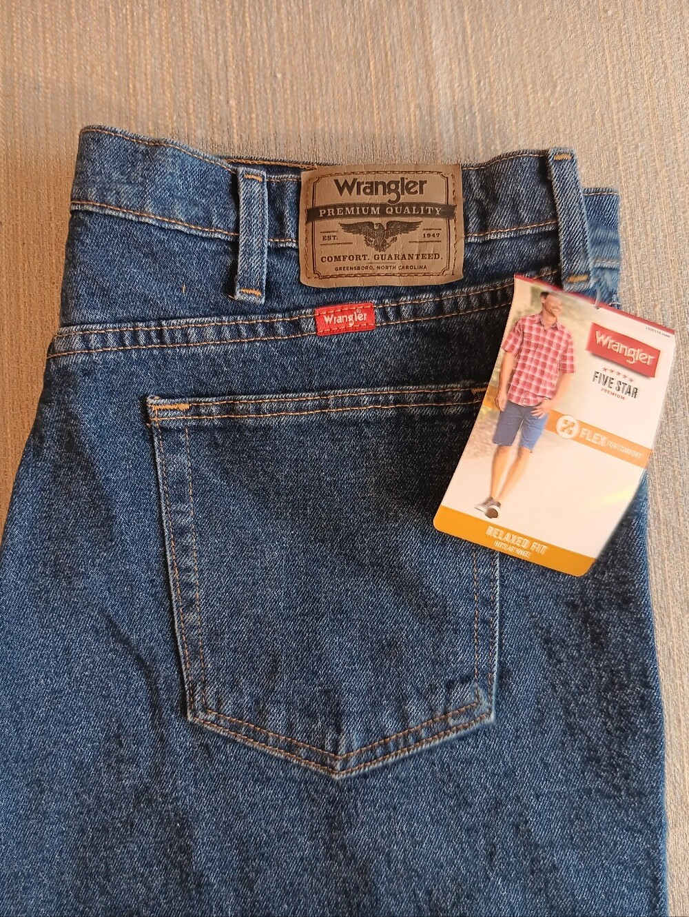 Wrangler Relaxed Fit Blue Jean Shorts, NWT, Size 38